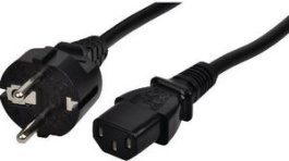 RND 465-00922, Mains Cable Type F (CEE 7/7) - IEC 60320 C13 5m Black, RND Connect
