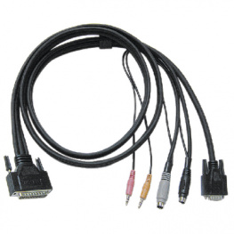 2L-1701P, KVM special combination cable, VGA/PS/2/Audio 1.8 m, Aten