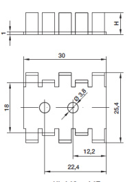 KL-163/SW, Радиатор: штампованный; U; черный; L: 30мм; W: 25,4мм; H: 7,9мм, Seifert electronic