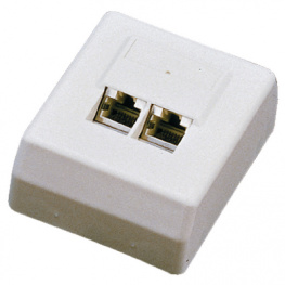 JE308C6-FSDXX, Surface-mounted socket 2x RJ45 Cat.6 shielded, Maxxtro