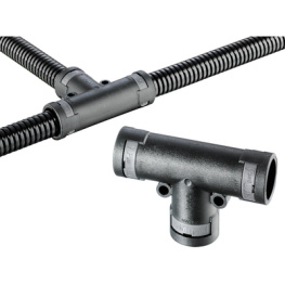 BVTR-292929, T piece fitting black 3 x NW29, PMA AG (Cable protection)