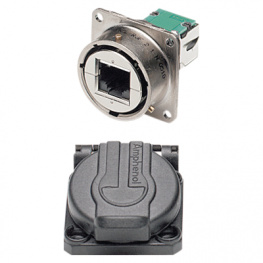 RJF 21 B SCC, Appliance socket with RJ45 coupler Field Poles=8 Female, Amphenol