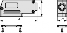 DSPK 15, D-sub hood, plastic Poles 15, Deltron swiss