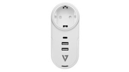 PWUSBCEU, USB Wall Charger, DE Type F (CEE 7/3) Socket/USB A Socket/USB C Socket, 5 V, 2.4 A/3 A/4 A/16 A, V7