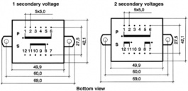 EI481 1182, PCB transformer 10 VA 7.5 VAC (1x), Hahn
