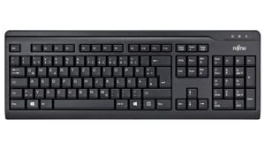 S26381-K511-L465, KB410 Slim Keyboard, GB English (UK)/QWERTY, USB, Black, Fujitsu