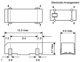 KX-C SMD CRYSTAL 6,1440 M, Quartz SMD 6.1440 MHz, GEYER