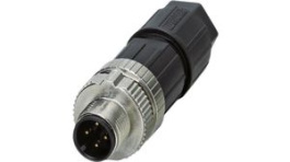 1424657, M12 Straight Cable Plug, 4 Poles, A-Coded, Push-In, Phoenix Contact