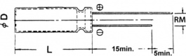 TMR010M2EF11VU, Capacitor, radial 1 uF 250 VAC/DC, Jamicon