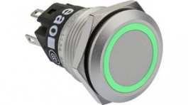 82-5551.1134, Illuminated Pushbutton Green 19mm 24V 3 A 1 Change-Over (CO), EAO