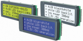 EA DIP203J-4NLW, Dot matrix LCD display 3.75 mm 4 x 20, Electronic Assembly