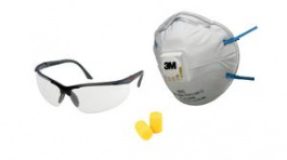 8822+PP01200+2750, Disposable Respirator + E-A-R Classic Uncorded Earplugs + Safety Glasses, 3M
