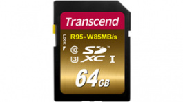 TS64GSDU3X, SD Memory Card 64 GB, 95 MB/s, 85 MB/s, Transcend