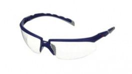 S2001AF-BLU, Solus Safety Glasses Anti-Fog/Anti-Scratch Clear, 3M