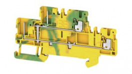 2485870000, Terminal Block, Push-In, 4 Poles, 1.5mm2, Green / Yellow, Weidmuller
