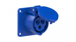 313-6V, CEE Socket 3P 4mm² 16A IP54 230V Blue, PC Electric