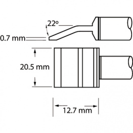 PTTC-706, Soldering Tip Blade, pair 20.5 mm 390 °C, Metcal