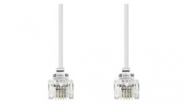 RND 765-00103, Telephone Cable, RJ11 Plug - RJ11 Plug, Flat, 2m, White, RND Connect