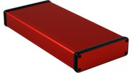 1455L2201RD, Extruded Enclosure, Red, 103 x 220 x 31 mm, Aluminium, 1455, Hammond