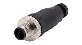 RND 205-01200, M12 Straight Plug Circular Connector, 3 Poles, A-Coded, Screw, RND Connect
