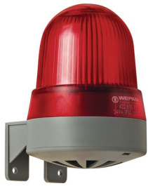 42311075, Flashlight/buzzer combination, wall-mounted red, WERMA Signaltechnik
