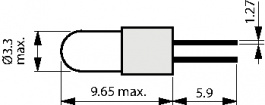 KH 8097 BI PIN 1,27, Incandescent Lamp Bi-Pin (T1) 12 VAC/VDC 60 mA, KH Lamp