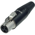 RT3FC-B Mini XLR, Cable socket, 3 Poles Soldering Connection Black