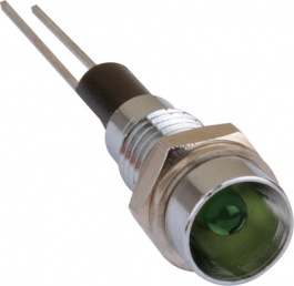 2662.8081, Индикат.лампа: LED; вогнутый; зеленый; Oотв: O6мм; латунь; OLED:3мм, Mentor