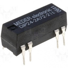 DIP24-2A72-21L, Реле: герконовое; DPST-NO; Uобмотки:24ВDC; 1А; макс.200ВDC; 290мВт, MEDER