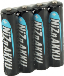 NIZN AAA 900MAH SHRINK PAC [4 шт], NiZn Rechargeable Battery 900 mAh 1.65 V;уп-ку=4 ST, Ansmann