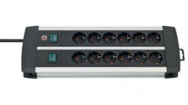 1391000912, Outlet Strip 12 Schuko Type F Silver CEE 7/4, Brennenstuhl