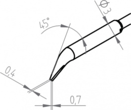 0462MDLF007/SB [2 шт], Soldering tip 0.7 mm PU=2 ST, Ersa