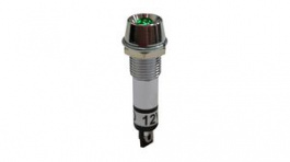 RND 210-00691, LED Indicator, Green, 8mm, 12VDC, Plug-In Terminal, RND Components