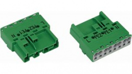 770-1334, Distribution connector 4p, 0.5...4 mm2 green, Wago