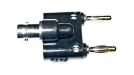 BU-00260, "банан" 4мм; гнездо BNC,2 вилки "банан" 4мм; двойное; 53мм, MUELLER