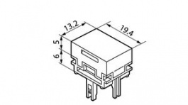 AT4030B, Switch Cap 13.2 mm 19.4 mm 5 mm, NKK Switches (NIKKAI, Nihon)