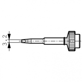 612EDLF, Soldering tip Chisel shaped 3.2 mm, Ersa