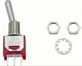 RND 210-00471, Sub-Miniature Toggle Switch, On-None-On, PC Thru-hole, RND Components