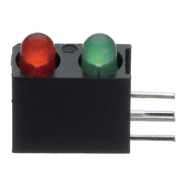 553-0212F, PCB LED 3 mm round Red / Green low current, Dialight