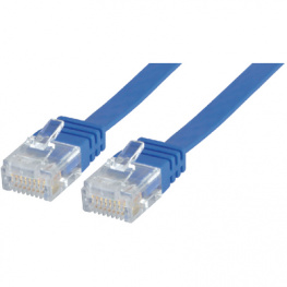 PB-FLUTP6-05-B, Соединительный кабель, плоский RJ45 Cat.6 U/UTP 0.5 m синий, Maxxtro