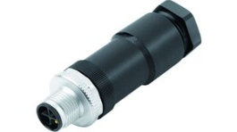 99 0685 19 03, M12 Cable Mount Plug, Straight, S-Coded, 2+PE, Power, Binder