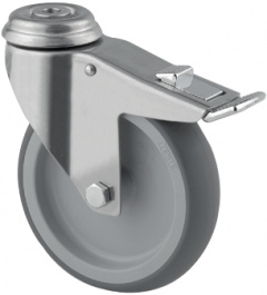 7677PJO125P30, Steering castor with brake 125 mm, Tente