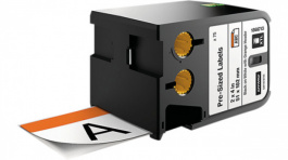 1868713, XTL Pre-Printed Labels with Orange Header Black on White, Dymo