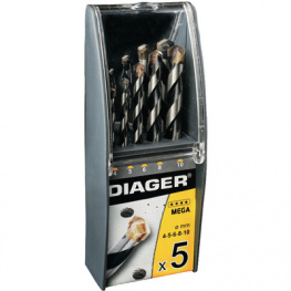 211C, Masonry drills with straight shank, 5 pieces, Diager