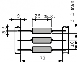 B82111-E-C25, Индуктор, осевой 100 uH 1 A, TDK-Epcos