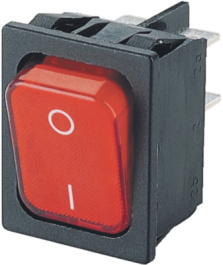 1835.3102, ROCKER; DPST; Положения:2; OFF-ON; 10A/250ВAC; красный; IP40, Marquardt