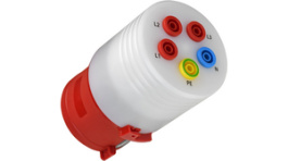 SA 8340 / 32A, Safety Adapter diam. 4 mm red / white / transparent 415 VAC; 32 A; CAT I, Schutzinger