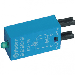 99.80.9.024.99, Plug module with LED+diode 6...24 VDC, FINDER