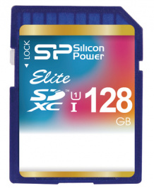 SP128GBSDXAU1V10, Elite UHS-1 Class 10 SD card 128 GB, Silicon Power