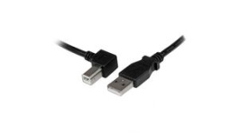 USBAB1ML, Straight to Left Angle USB Cable USB-A Plug - USB-B Plug 1m USB 2.0 Black, StarTech.com
